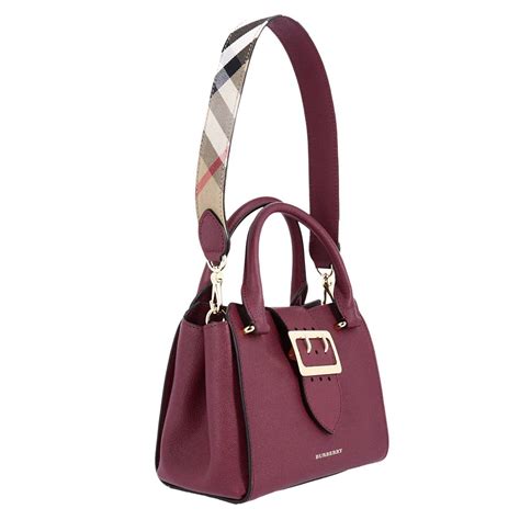 maroon burberry handbag